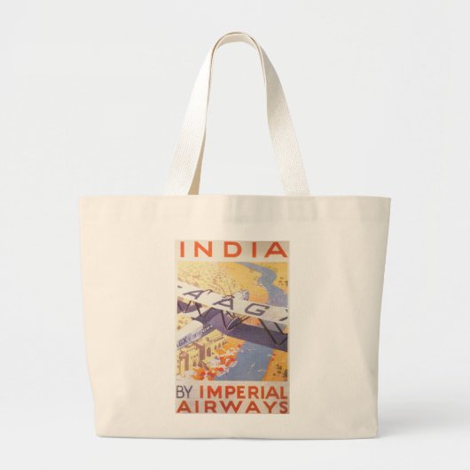 India door Imperial Airways Grote Tote Bag (Voorkant)