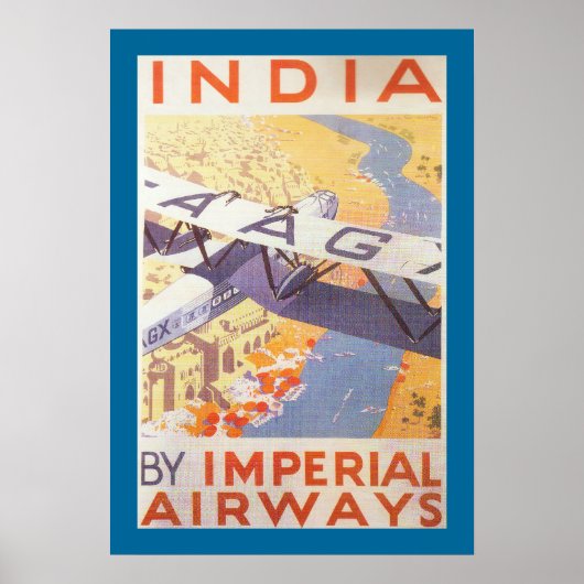 India door Imperial Airways Poster (Voorkant)