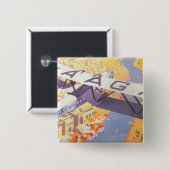 India door Imperial Airways Vierkante Button 5,1 Cm (Voorkant /achterkant)