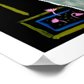 India, echtpaar op blauwe olifant, schilderij poster (Hoek)