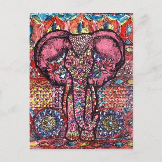 India Elephant Briefkaart (Voorkant)