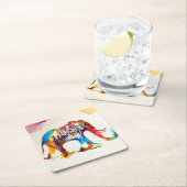 India Elephant Vintage Travel Love Waterverf Kartonnen Onderzetters (Insitu)