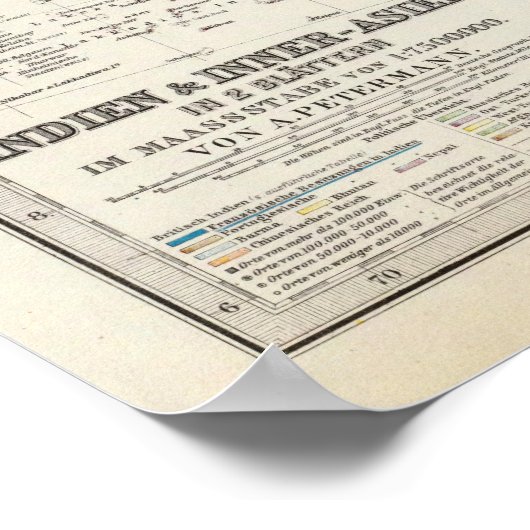 India en Centraal-Azië Poster (Hoek)