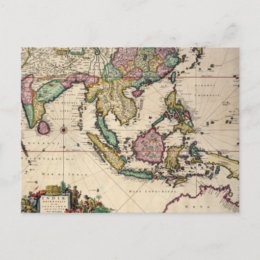 India en Ceylon naar Australië Briefkaart (Voorkant)