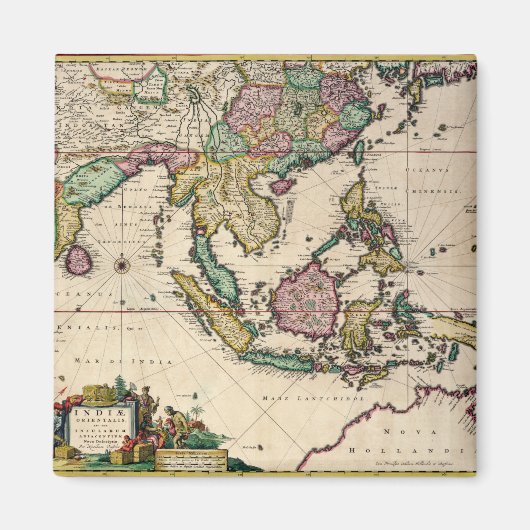 India en Ceylon naar Australië Magneet (Voorkant)