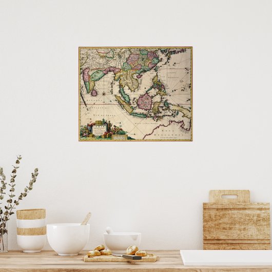 India en Ceylon naar Australië Poster (Keuken)