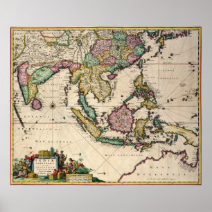 India en Ceylon naar Australië Poster