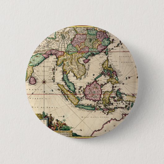 India en Ceylon naar Australië Ronde Button 5,7 Cm (Voorkant)