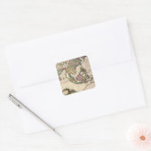 India en Ceylon naar Australië Vierkante Sticker (Envelop)