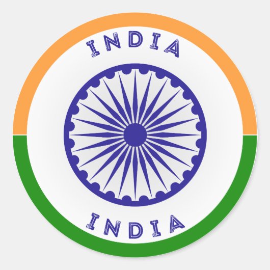 India Erfgoed Embleem Ronde Sticker (Voorkant)