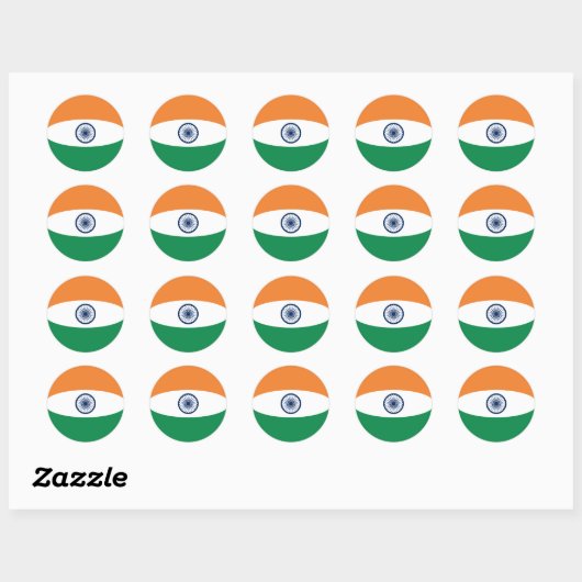 India Fisheye Flag Sticker (Vel)
