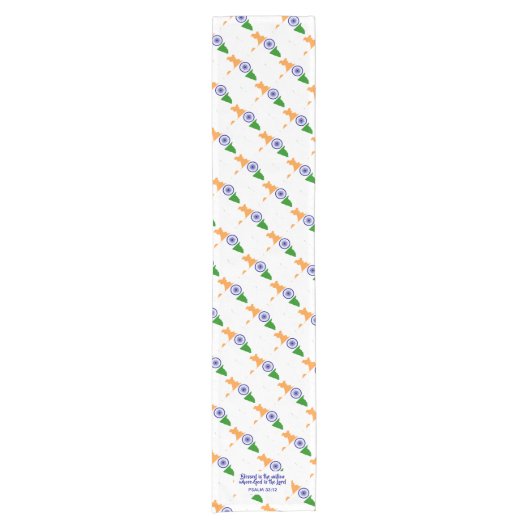 INDIA FLAG Blessed Korte Tafelloper (Voorkant)