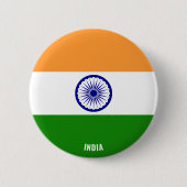 India Flag Charming Patriottic Ronde Button 5,7 Cm (Voorkant)
