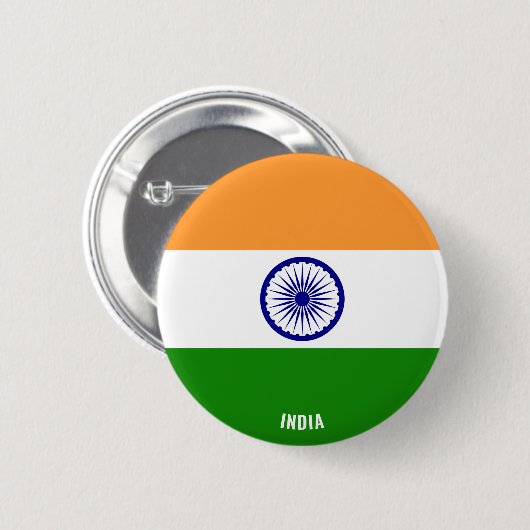 India Flag Charming Patriottic Ronde Button 5,7 Cm (Voorkant /achterkant)
