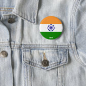 India Flag Charming Patriottic Ronde Button 5,7 Cm (In situ)