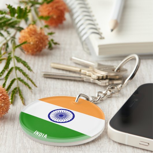 India Flag Charming Patriottic Sleutelhanger (Voorkant Rechts)