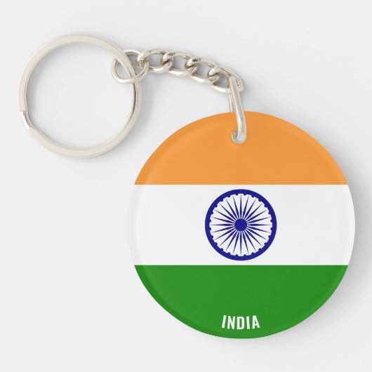 India Flag Charming Patriottic Sleutelhanger (Voorkant)