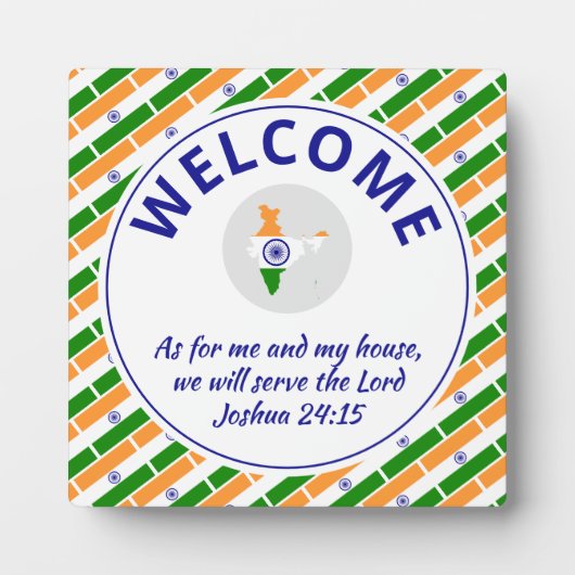 INDIA Flag Christelijk Welkom Fotoplaat (Voorkant)