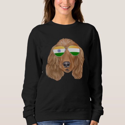 India Flag Cocker Spaniel Dog India Pocket Trui (Voorkant)