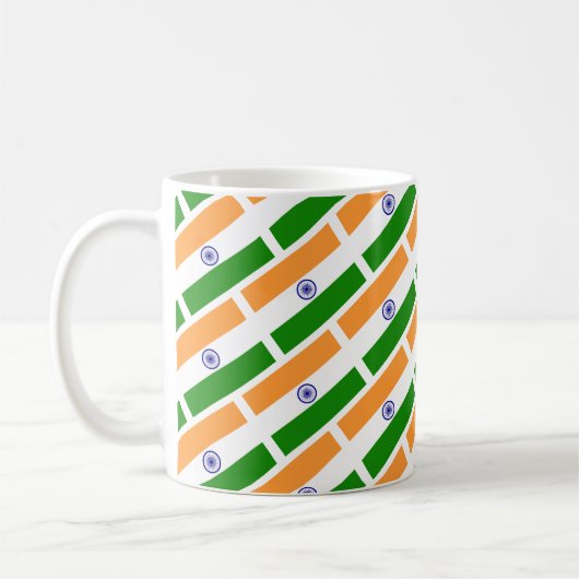 INDIA FLAG Custom Scripting BLESSED Indian Koffiemok (Links)