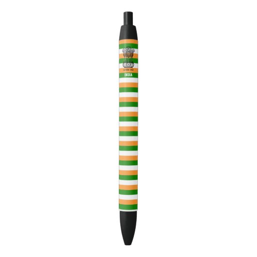 India Flag Cute Patriotic Black Ink Pen (Voorkant Verticaal)