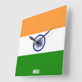 India Flag Dazzling Patriotic Square Vierkante Klok (Hoek)