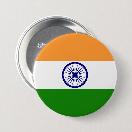 India Flag Design Pin Button (Voorkant /achterkant)