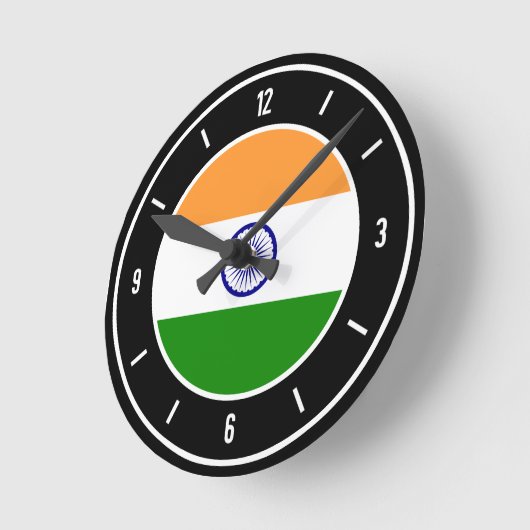 India Flag Elegant Ronde Klok (Hoek)