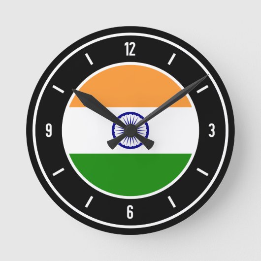 India Flag Elegant Ronde Klok (Voorkant)