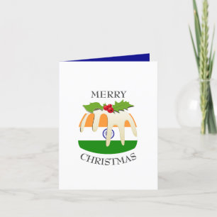 INDIA FLAG   Festive Pudding   Kerstmis Feestdagen Kaart