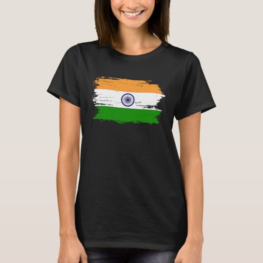 India Flag for Proud German Indian T-shirt (Voorkant)