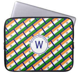 INDIA FLAG Gepersonaliseerd Scripts Stijlvolle BLU Laptop Sleeve