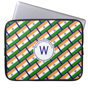 INDIA FLAG Gepersonaliseerd Scripts Stijlvolle BLU Laptop Sleeve