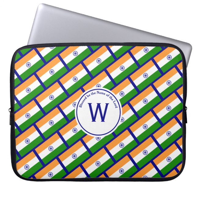 INDIA FLAG Gepersonaliseerd Scripts Stijlvolle BLU Laptop Sleeve (Voorkant)