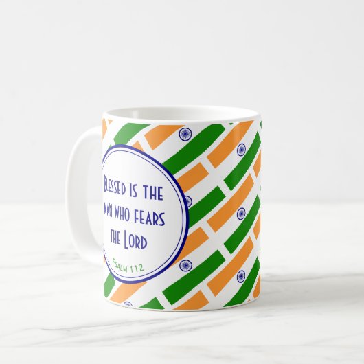 INDIA FLAG Happy Vaderdag Gepersonaliseerd scripts Koffiemok (Voorkant links)