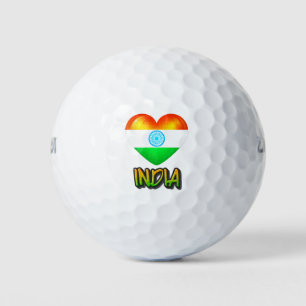 India Flag Heart Cutout Golfballen