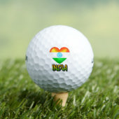 India Flag Heart Cutout Golfballen (Insitu Shirt)