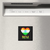 India Flag Heart Cutout Magneet (Insitu (Vaatwasser))