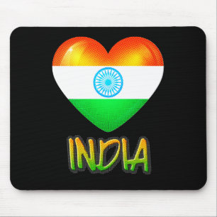 India Flag Heart Cutout Muismat