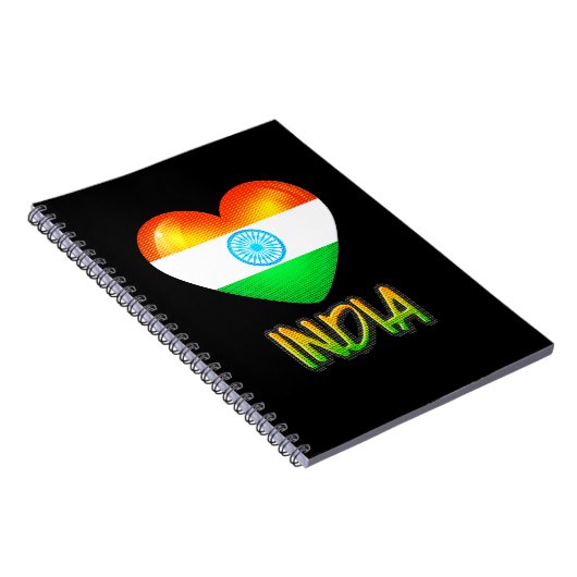 India Flag Heart Cutout Notitieboek (Rechterzijde)