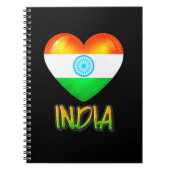 India Flag Heart Cutout Notitieboek (Voorkant)