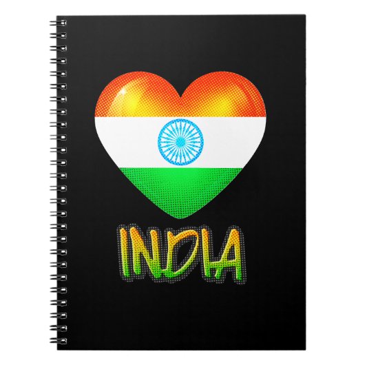 India Flag Heart Cutout Notitieboek (Voorkant)