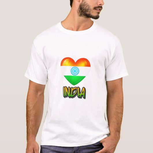 India Flag Heart Cutout T-shirt (Voorkant)
