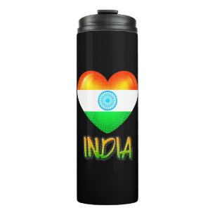 India Flag Heart Cutout Thermosbeker