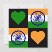 India Flag Heart Patriottic Indian Greing Kaart (Voorkant)