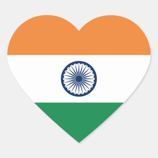 India Flag Heart Sticker (Voorkant)
