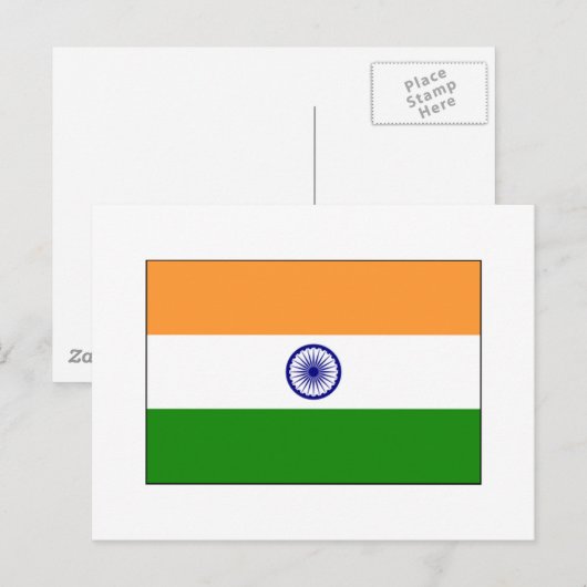 India FLAG International Briefkaart (Voorkant / Achterkant)