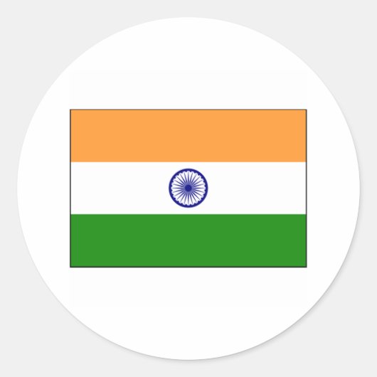 India FLAG International Ronde Sticker (Voorkant)