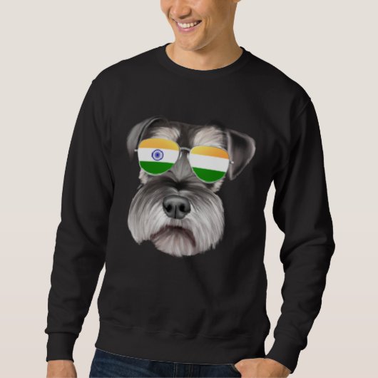 India Flag Miniature Schnauzer Dog India Pocket Trui (Voorkant)