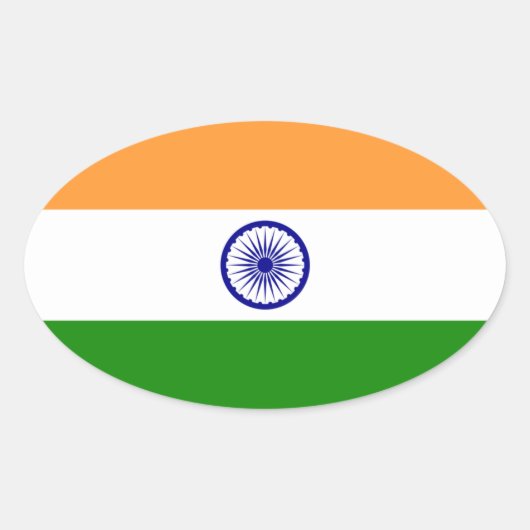 India Flag Oval Sticker (Voorkant)